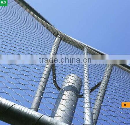 Flexible stainless steel cable net for protection
