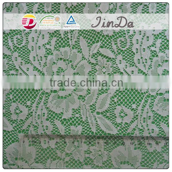 Lady fancy white polyester lace used for garments wholesale in stock