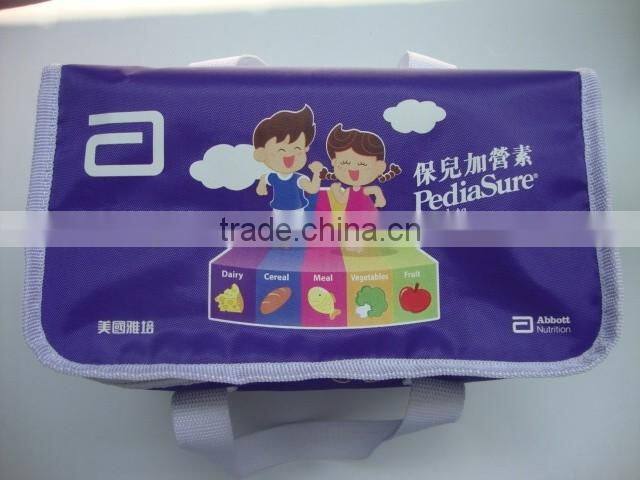 2016 large volume customized size/color food bag non woven polyester frozen food lunch insulated cooler bag