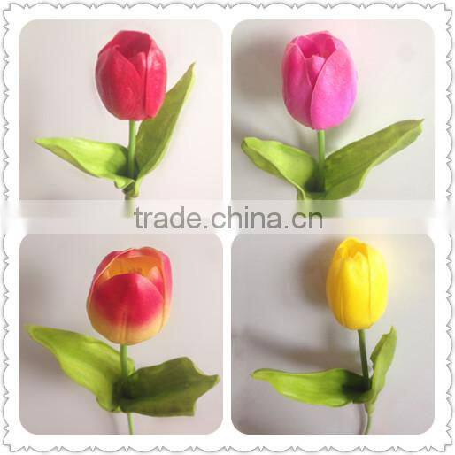 Alibaba China supplier real touch room decoration PU tulip flower arrangement