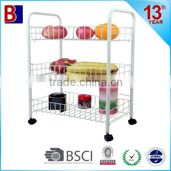 3 tiers morden immersing-plastic kitchen trolley