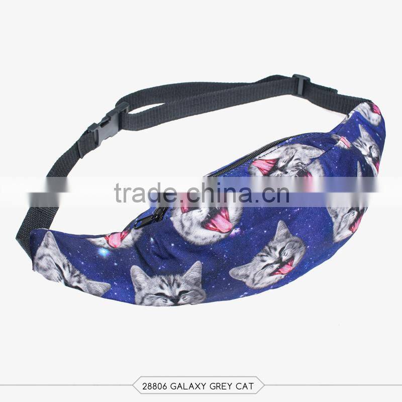Factory wholesaler fashion fancy printed tropical sport waist bag for women summer