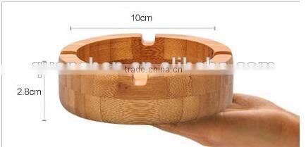 Personalized Solid Environmental Round Bamboo Ashtray