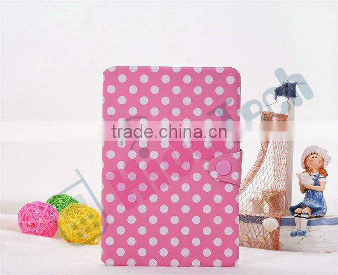 Color Dot Wallet Leather Case for iPad Mini with Buckle,For iPad Mini Dot Book Style Wallet Leather Case,With Card Slot & Buckle