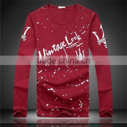 Cheap O-neck Cotton Mens Long Sleeve Tshirt