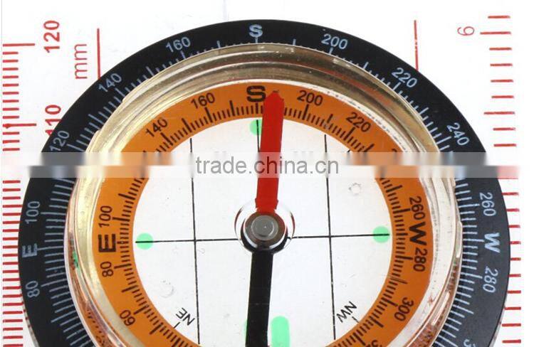 outdoor camping baseplate map compass with ruler and magnifier