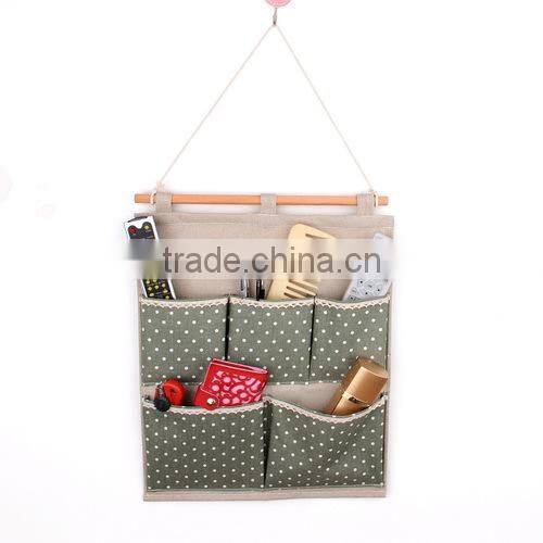 durable wall decorative fabric hanging bag with pocket