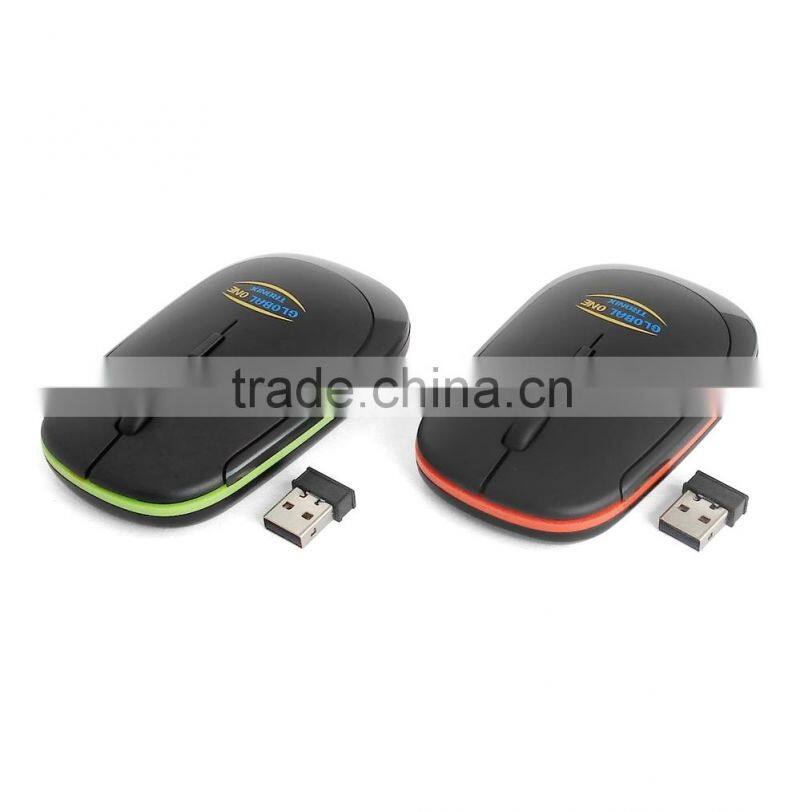 2.4Ghz gift wireless slim mouse with transparent crystal plastic box packing