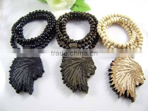 GoodWood NYC Black Stain Chief Wooden Necklace