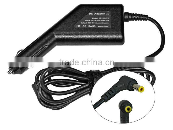 Original Auto Laptop Car Charger 19.5V 4.74A for Acer Notebook with CE RoHS