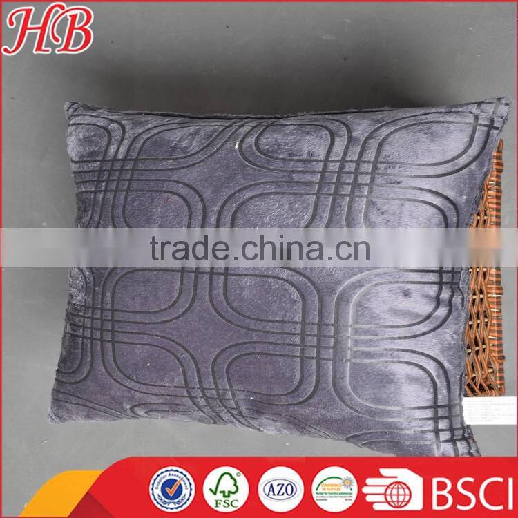 Purple embossed micromink cushion, solid micromink cushion, micromink cushion manufacturer