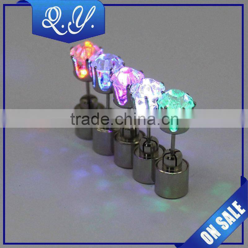 Wholesale Fashion Light Earrings, Women Men Punk Rock LED Bling Light Up Earrings Ear Studs Party Jewelry Gift