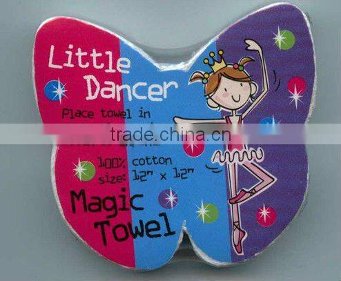 magic/compressed towel with lovely design