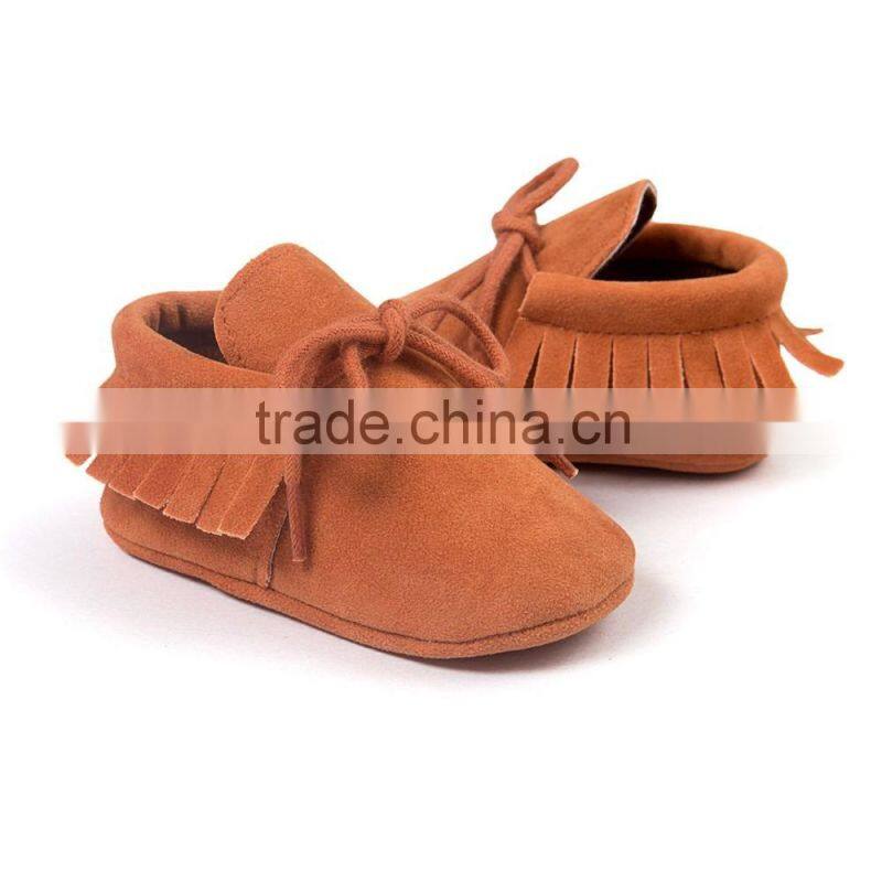 2016 Fashion Newborn Unisex Infant Baby Lace-up Mocassins Soft Sole Anti-Slip Tassels Prewalker Toddler Shoes