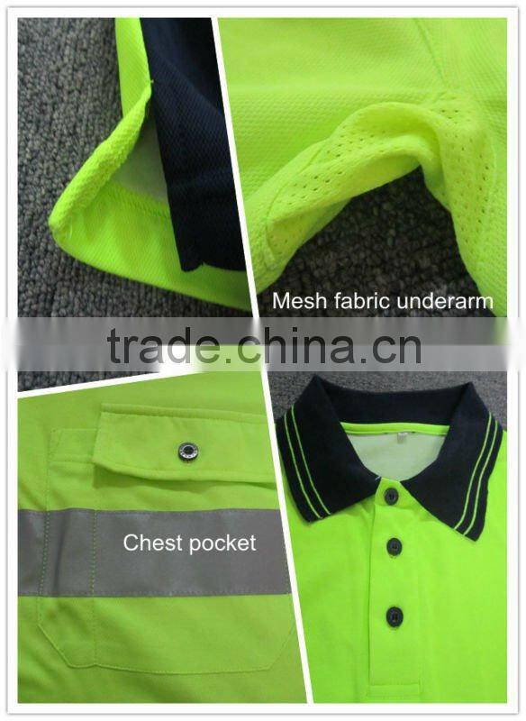 safety workwear 100% polyester waffle polo work shirt