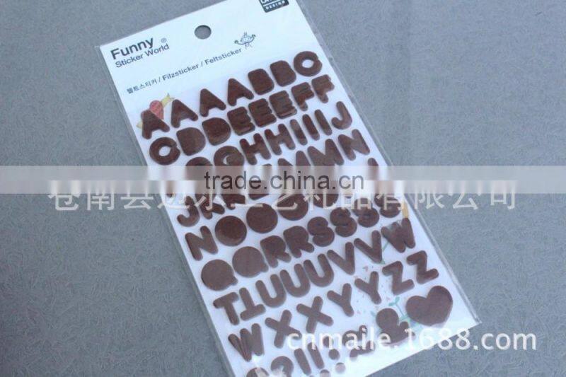 heart felt sticker,animal felt sticker,kids DIY sticker