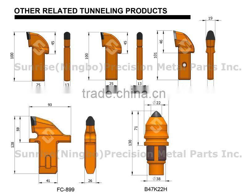 R60T Roadheader cutting teeth conical bit tunnel drill picks excavator crusher pick for hard rock
