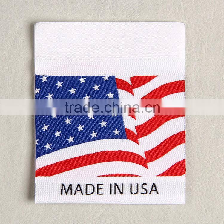 Flag main label with center folded for army shirt