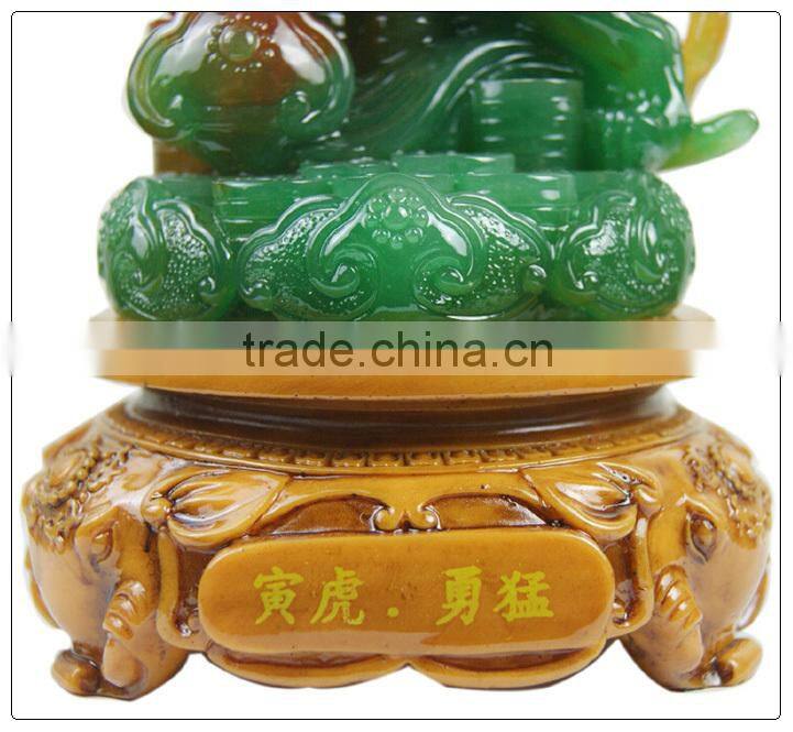 jade color resin tiger statue , fengshui tiger