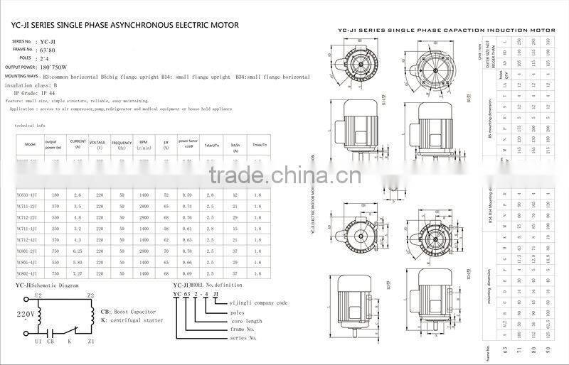 high speed YC JI series YC 632 2 JI asynchronous electric motor