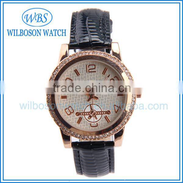 Nickle free leather strap watch free for custom logo printed