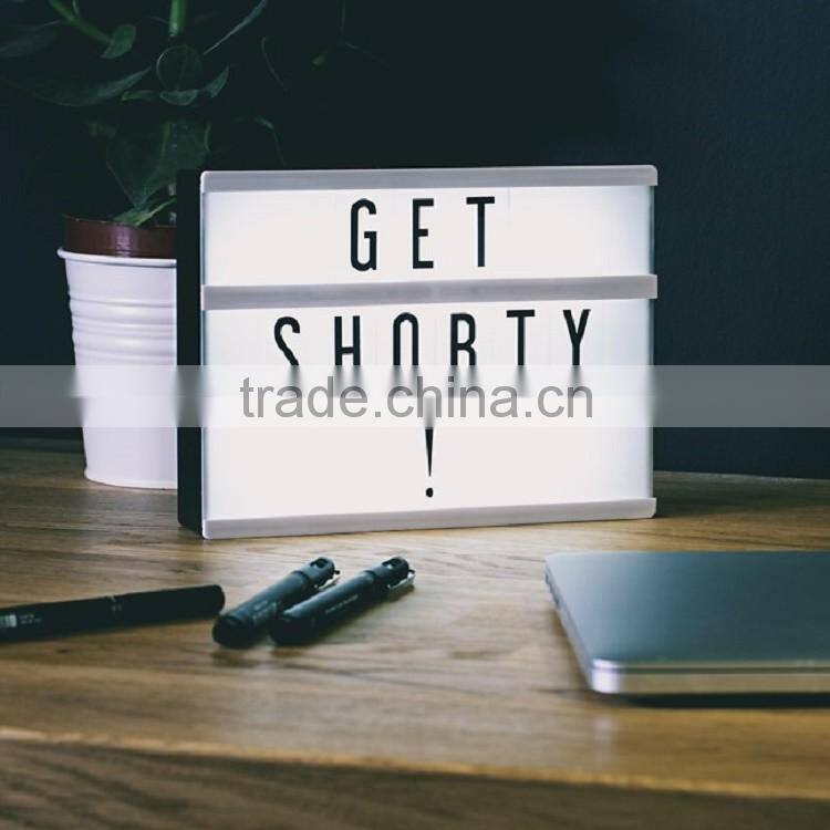 USB charge cinematic lightbox cinema sign light box letters light box with CE RoHs Reach certificates