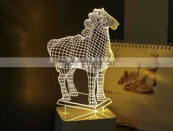 698-Horse 3d Shaping Lamp Art Decor Desk Light Led Night Light Led Energetic Saving Lamp