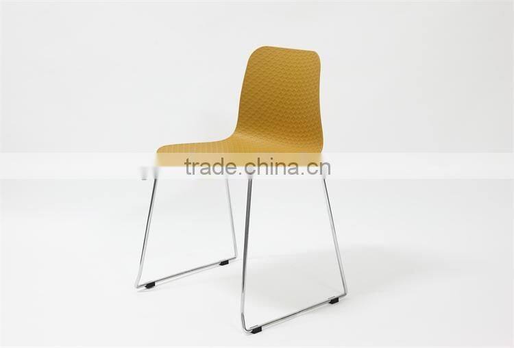 Cheap Dining Room Furniture Leisure Plastic Chair with Chrome Legs