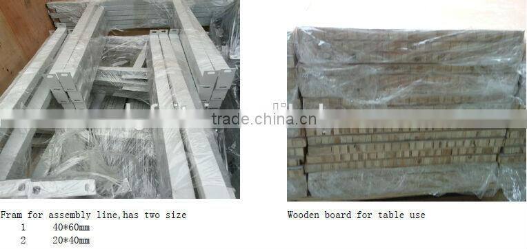 Assembly Line Working Tables Single Belt Conveyor Assembly Line with Flourescent Lamp