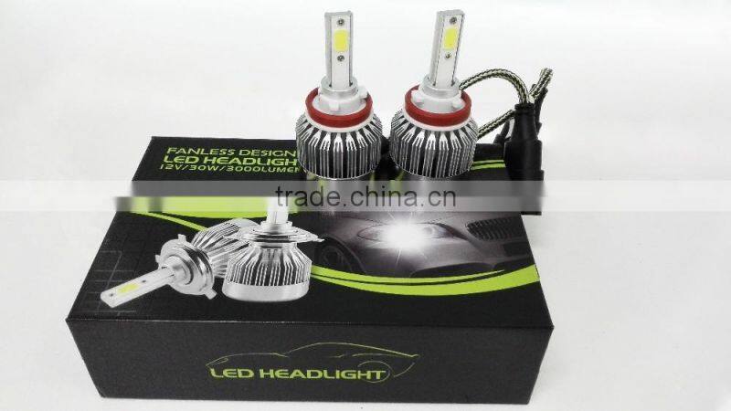 New design C1 30W Single beam 3000LM LED Headlight Conversion Kit for car and motorcycle