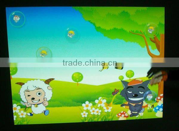 Unlimited effects projection system, interactive wall systems for advertising, exhibition, entertainment