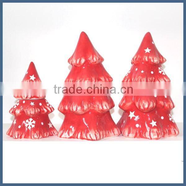 Christmas decoration supplies ceramic christmas tree shape jar
