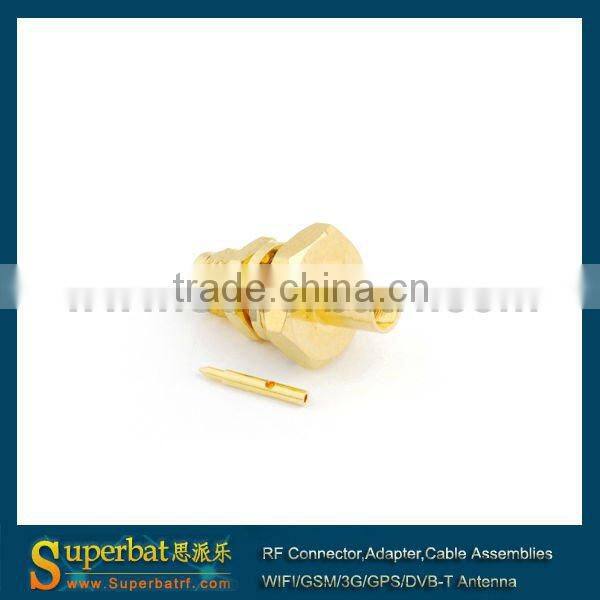 sma waterproof sma bulkhead connector RP-SMA Solder Jack(male pin) bulkhead O-ring connector for .141"