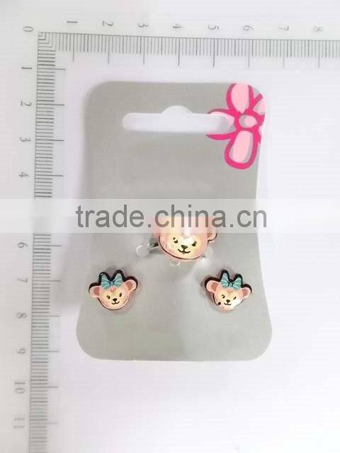 Cute acrylic micky mouse earring and ring set for children