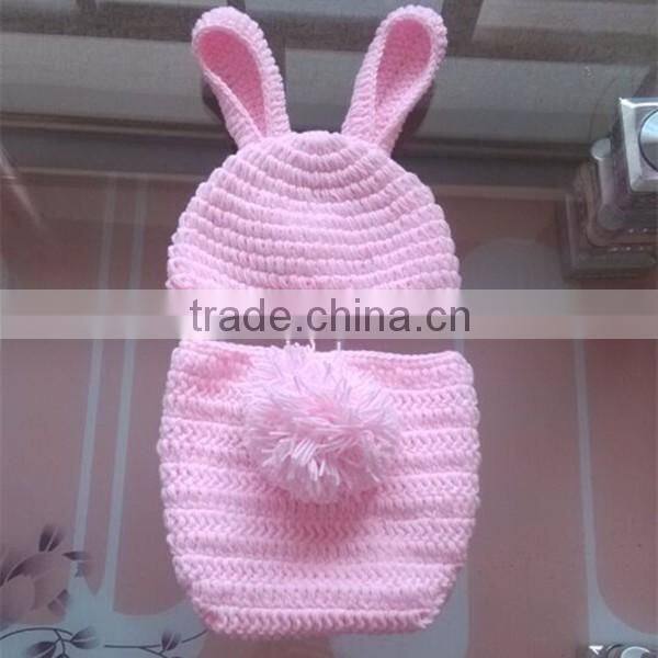 photography Crochet Bunny hat with diaper cover