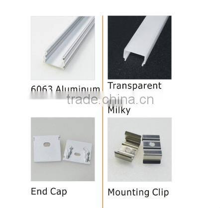 2015 coner shape SMD3528 transparent IP67 aluminium led profile