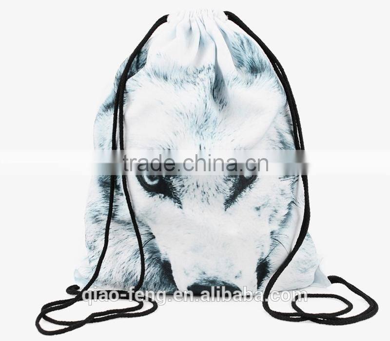 animal tiger drawstring bag/high quality newsboy bag