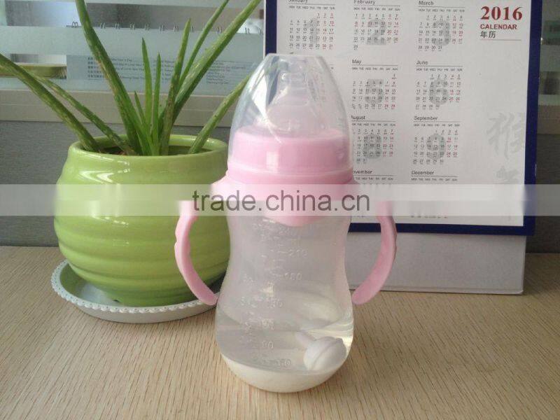 New Design temperature sensing color changing baby feeding bottle wide neck 240 ml