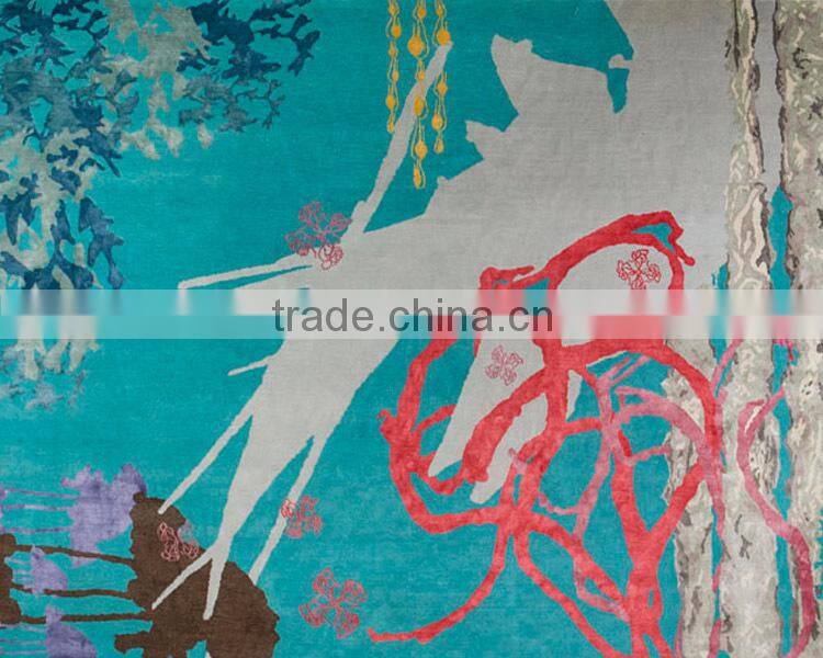 Comfortable hand-feeling anti-bacteria carpet with 100% wool