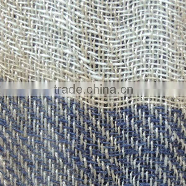 TYS124 White Striped Knitted Silk Scarf