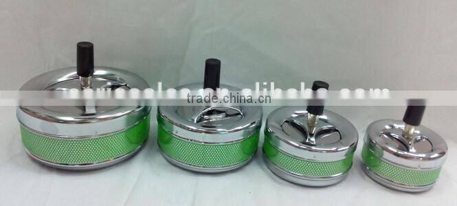 Assorted Color Spinning Push Down Metal Cigarette Ashtrays