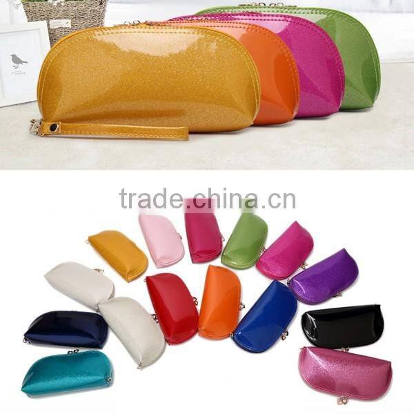 Newest Popular Glossy Painted Bling Cosmetic Bag