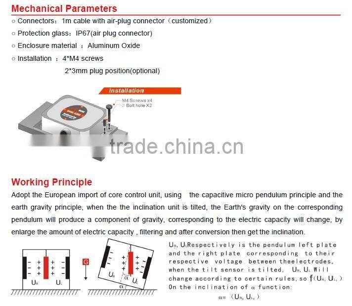 High Precision Temp Compensed Inclinometer Sensor Low cost