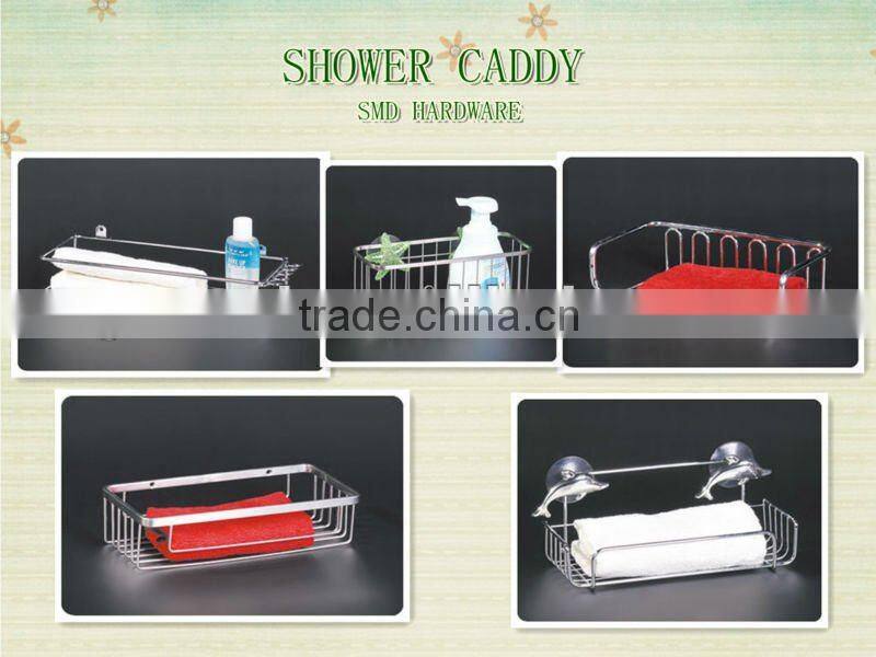 Metal chrome bathroom shower caddy