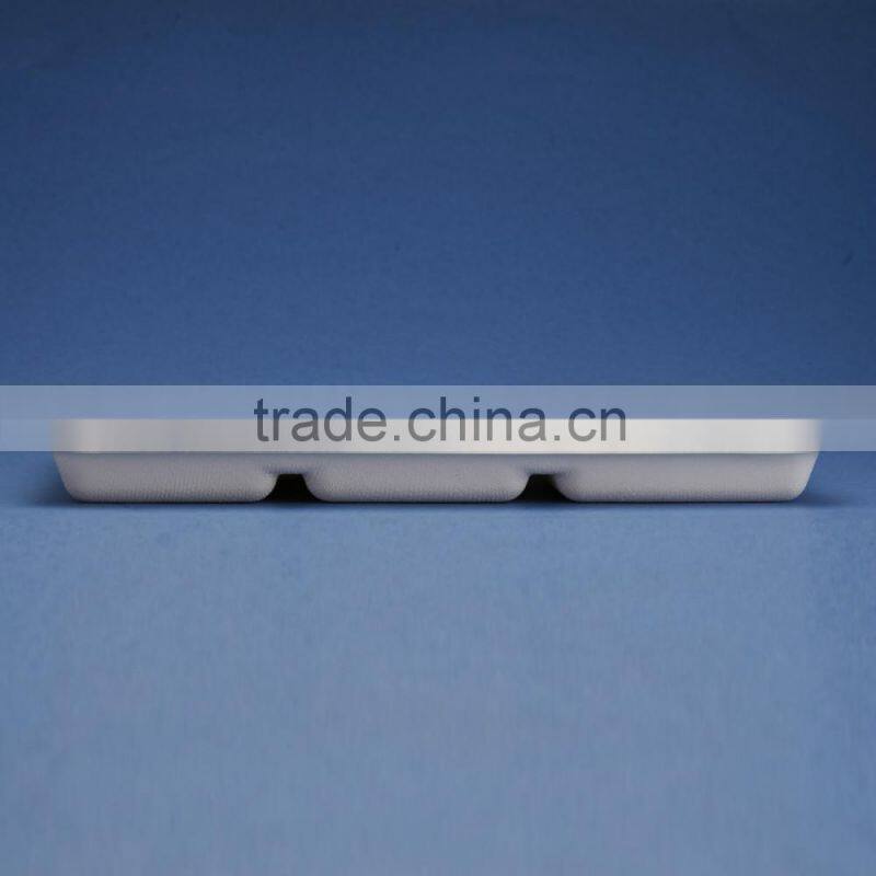 TY-06 12"x8" 5 compartments disposable food sugercane tray