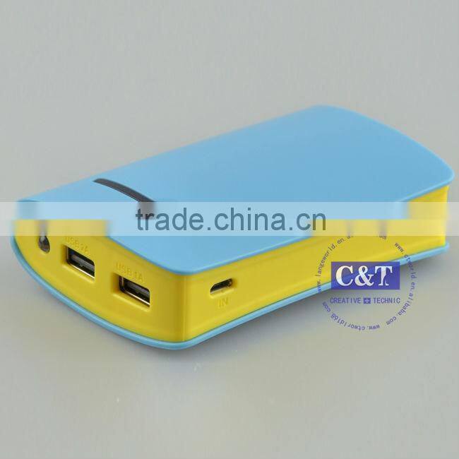 C&T 2013 new Portable 2600mAh high brightness led lamps mobile power bank