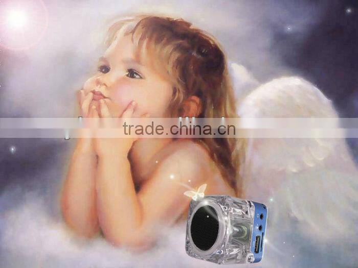 mini speaker Support TF/U disk/MP3 format/ FM radio FM Radio with double antenna in stock