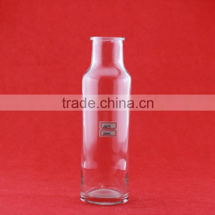 New design empty vodka bottle square spirit wine bottle clear frosted bottle