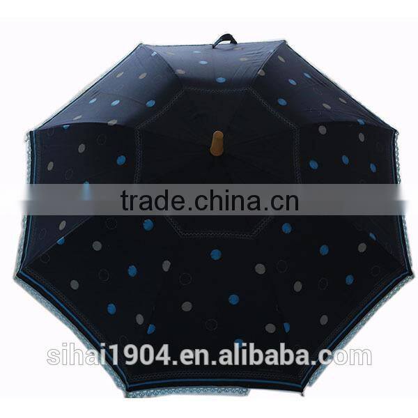 Wooden double layer umbrella