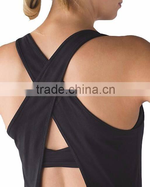 Ramax Custom Women Curved Hem Yoga Gym Tank Tops For Open Back Dress